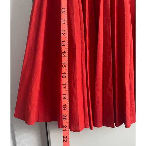 Theory Red Pleated Skirt, size Small. - Picture 6 of 6